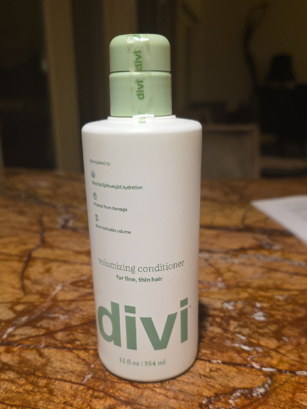 Divi Volumizing Conditioner - Light Green & White Bottle